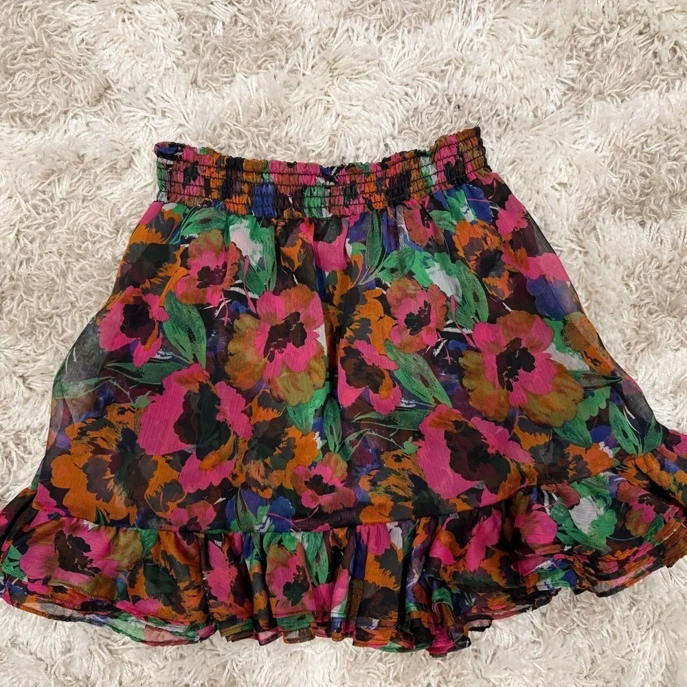 Misa Los Angeles Vibrant Floral A-Line Skirt Size- S NWOT